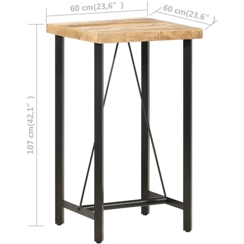 Barski stol 60 x 60 x 107 cm od grubog drva manga slika 37