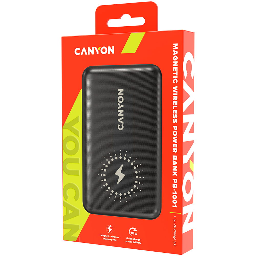CANYON PB-1001 18W PD+QC 3.0+10W Powerbank bežični punjač 10000mAh Li-poly slika 4