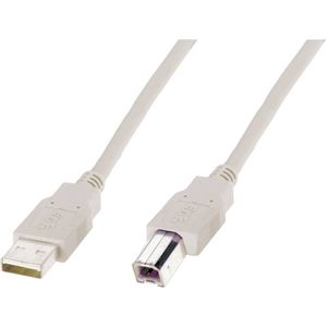 Digitus USB kabel USB 2.0 USB-A utikač, USB-B utikač 5.00 m bež boja  AK-300105-050-E