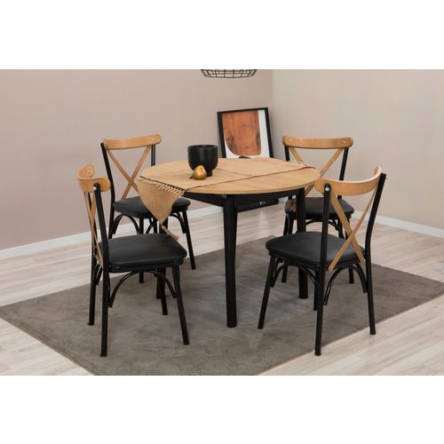 Oliver - Oak, Black Oak
Black Extendable Dining Table & Chairs Set (5 Pieces) slika 2