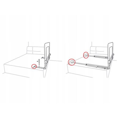 Nukido sigurnosna ogradica za krevet 180 x 42 x 35 cm siva slika 3