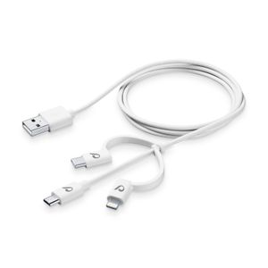 Cellularline kabel 3u1 - Micro USB, TYPE-C, Lightning