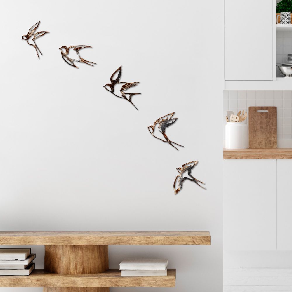 Dekorativni Metalni Zidni Ukras 'Birds-2' u Više Boja slika 4