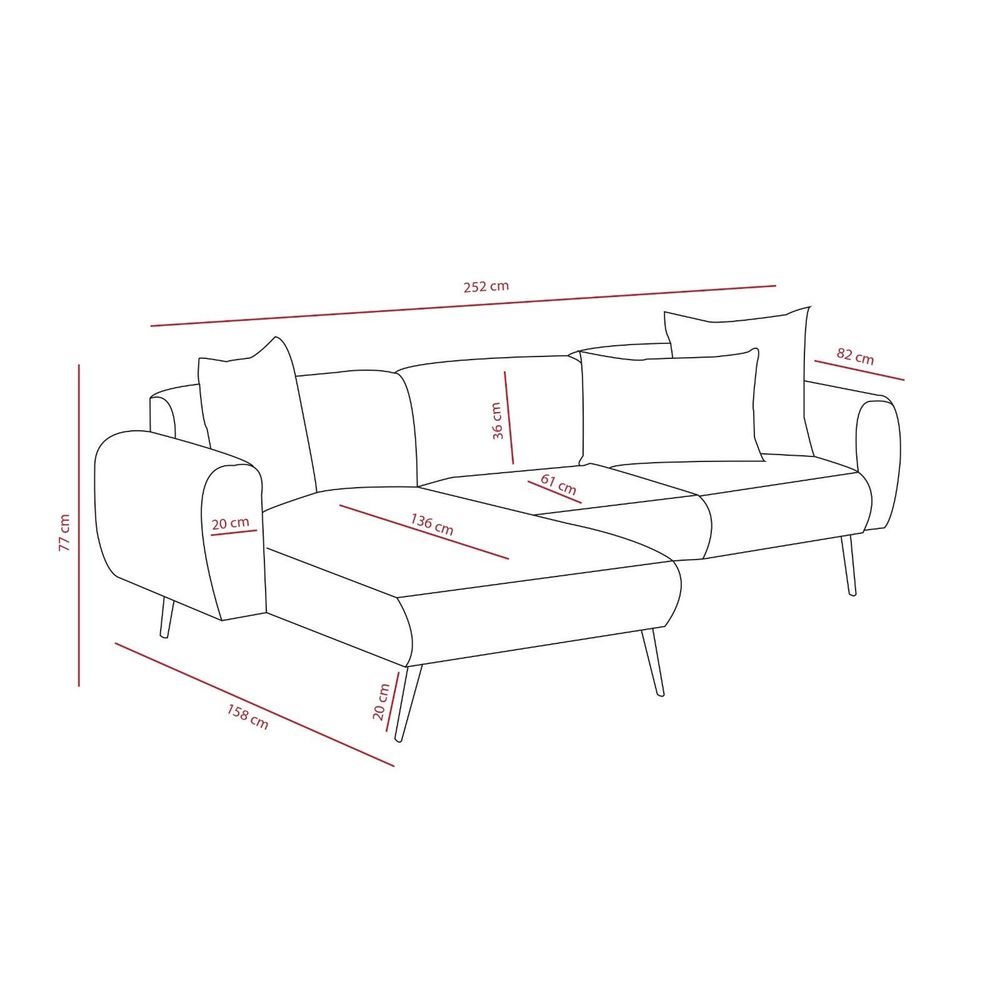 Ugaona Sofa 'Side Left' - Svijetlo Siva slika 9