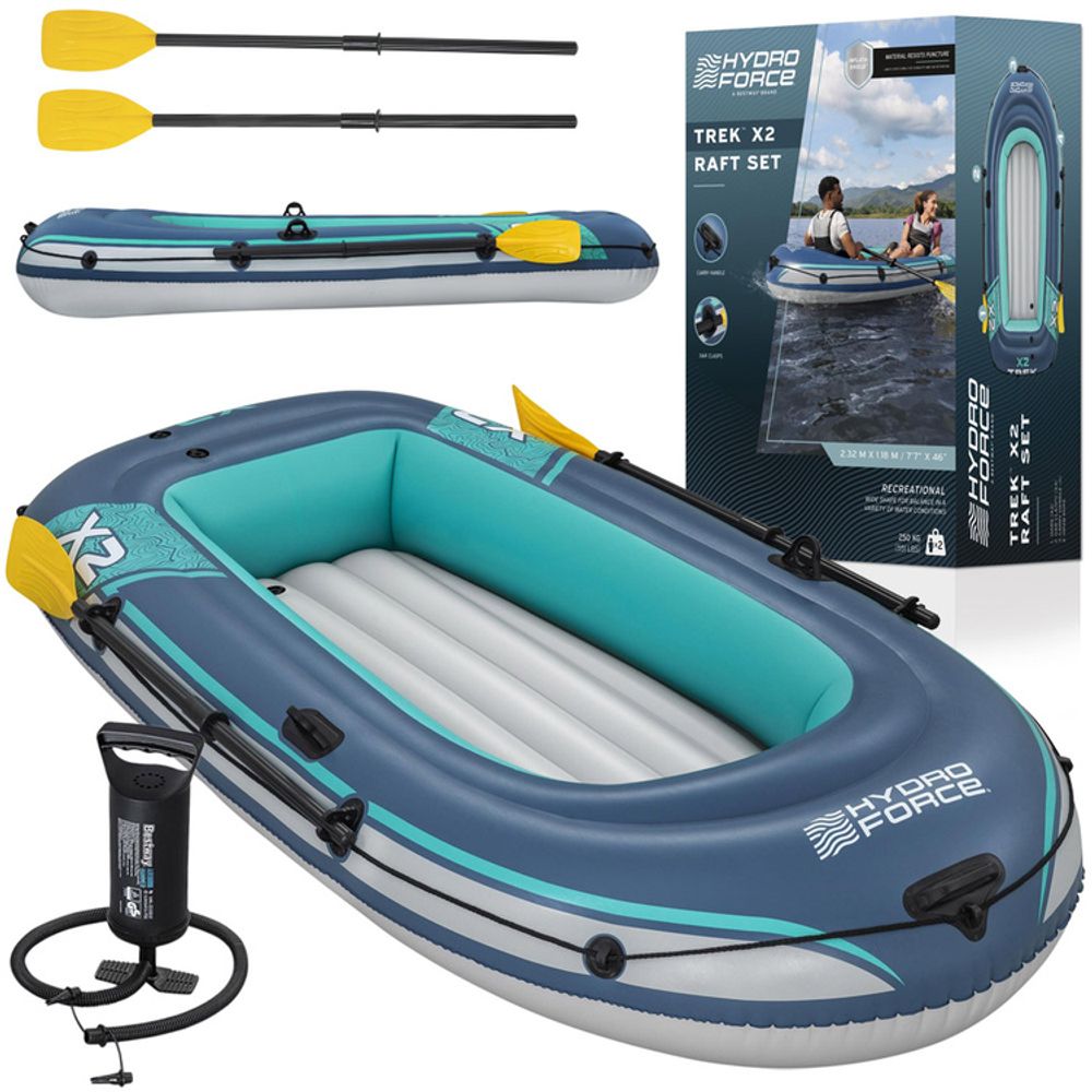 Bestway gumeni čamac TREK X2 do 250 kg 232x118 cm + vesla i pumpa 61153 slika 1