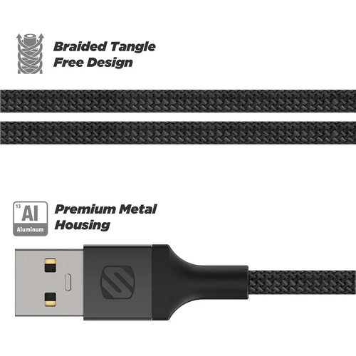 SCOSCHE, HookUp Premium 3.5 mm pleteni audio kabel za USB-C® uređaje, 1.0M, sivi slika 4