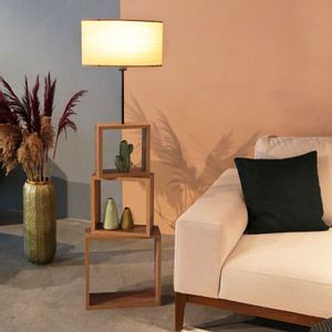 AYD - 2902 Light Brown Wooden Floor Lamp