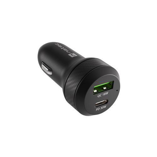 Natec NUC-1980 CONEY 30W, Dual-port Car Charger (Quick Charge 3.0 and Power Delivery 3.0), Max. 48W/3A Output, Overheat Protection, Black slika 5