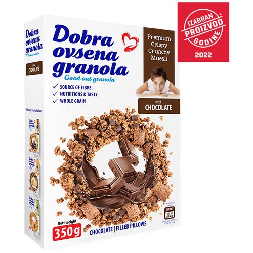 DOBRA OVSENA GRANOLA čokolada 350g slika 1