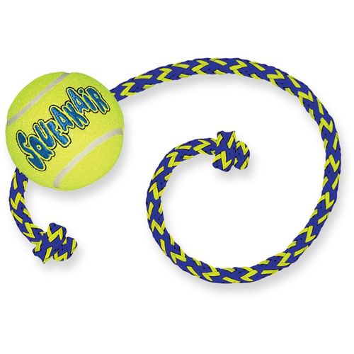 KONG Igračka za psa, SqueakAir Ball w/rope, Medium, zvučna, 53x7x7cm slika 1