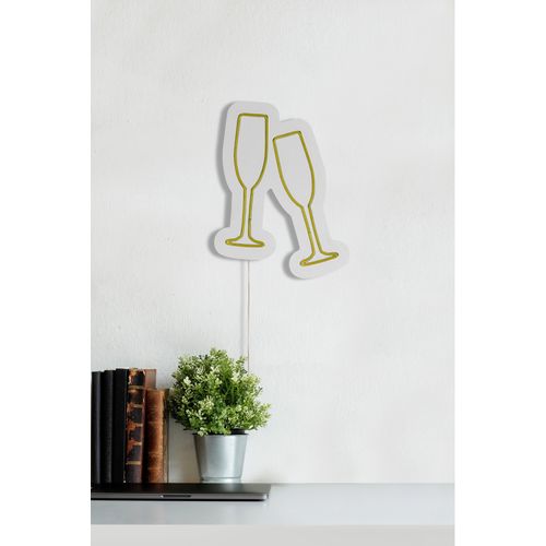 Wallity Ukrasna plastična LED rasvjeta, Champagne Glasses - Yellow slika 4