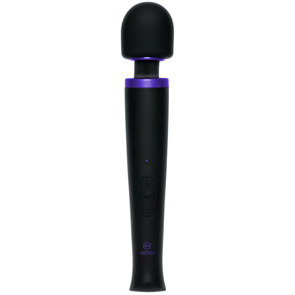 Doc Johnson punjivi Power Wand - ultra-snažan silikonski masažer s vibratorom - crni slika 4