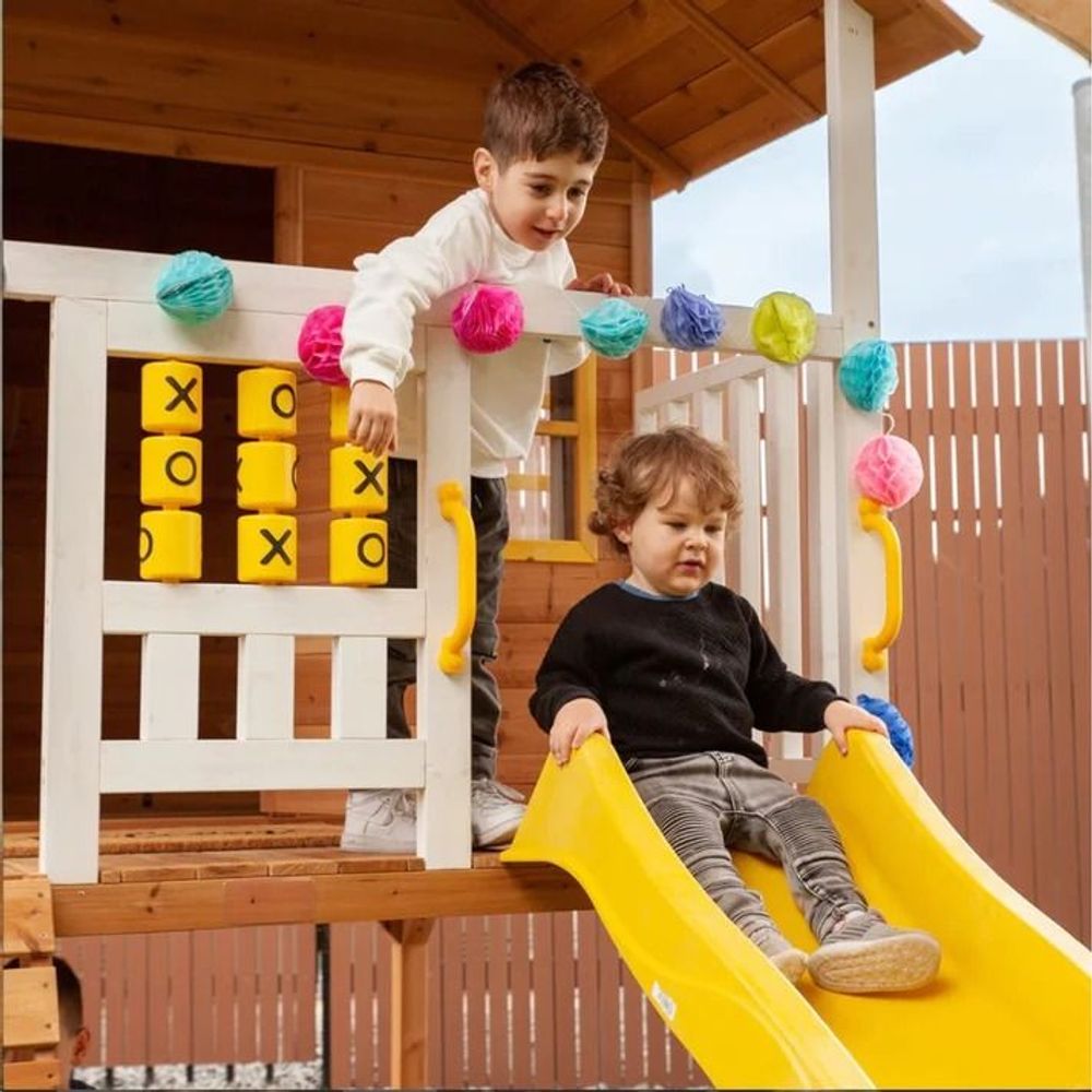Kinder Home Drvena kućica za djecu sa pješčanikom i toboganom slika 18