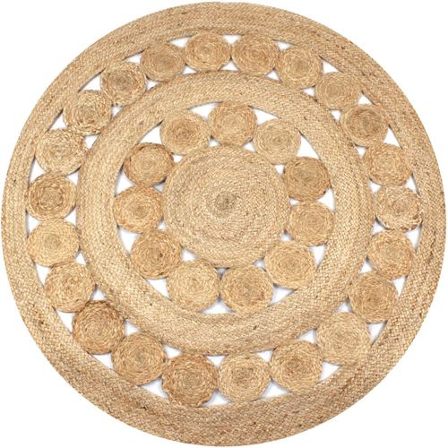Ukrasni pleteni tepih od jute 150 cm okrugli slika 1