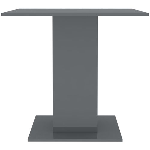Blagovaonski stol visoki sjaj sivi 80 x 80 x 75 cm od iverice slika 5