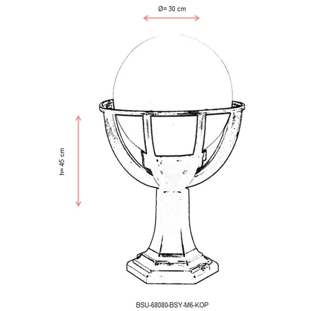 BSU-68080-BSY-M6-KOP Crno-Bijela Vanjska Zidna Lampa slika 3