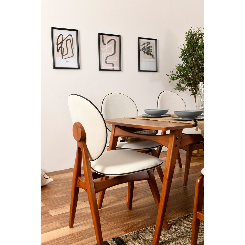 Set stola i stolica Touch (4S-1B) WalnutCream (6 komada) slika 4
