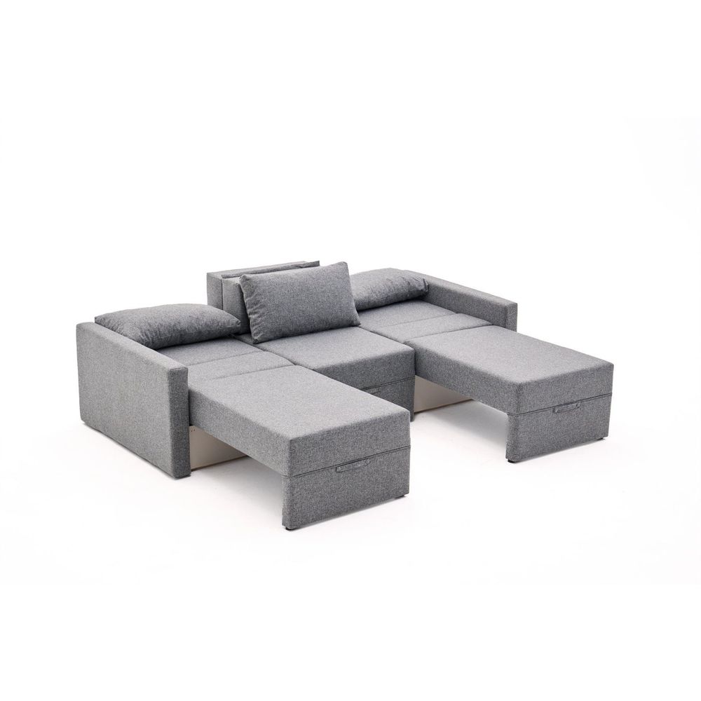 Krevet-sofa u kutu Saros – krem slika 9
