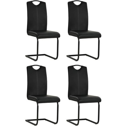 Konzolne blagovaonske stolice od umjetne kože 4 kom crne slika 17