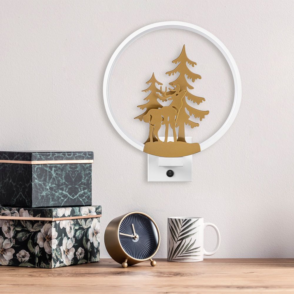 Zidna lampa XMAS32 u bijeloj boji sa zlatnim detaljima slika 3