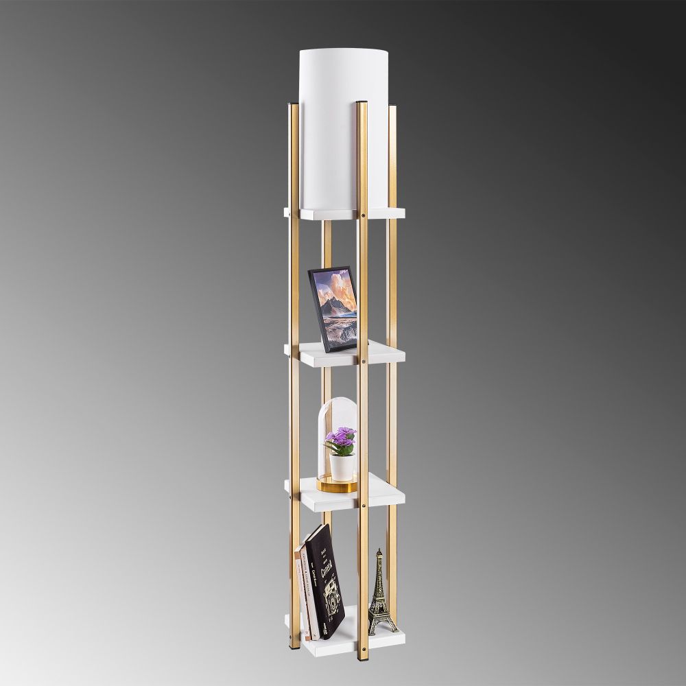 7119 - Bijela i Zlatna Podna Lampa slika 2