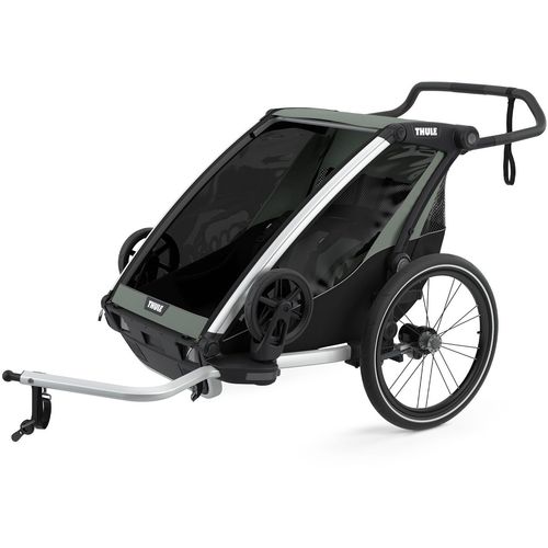 Thule Chariot Lite 2 zeleno (agava)/crna sportska dječja kolica i prikolica za bicikl za dvoje djece (4u1) slika 12