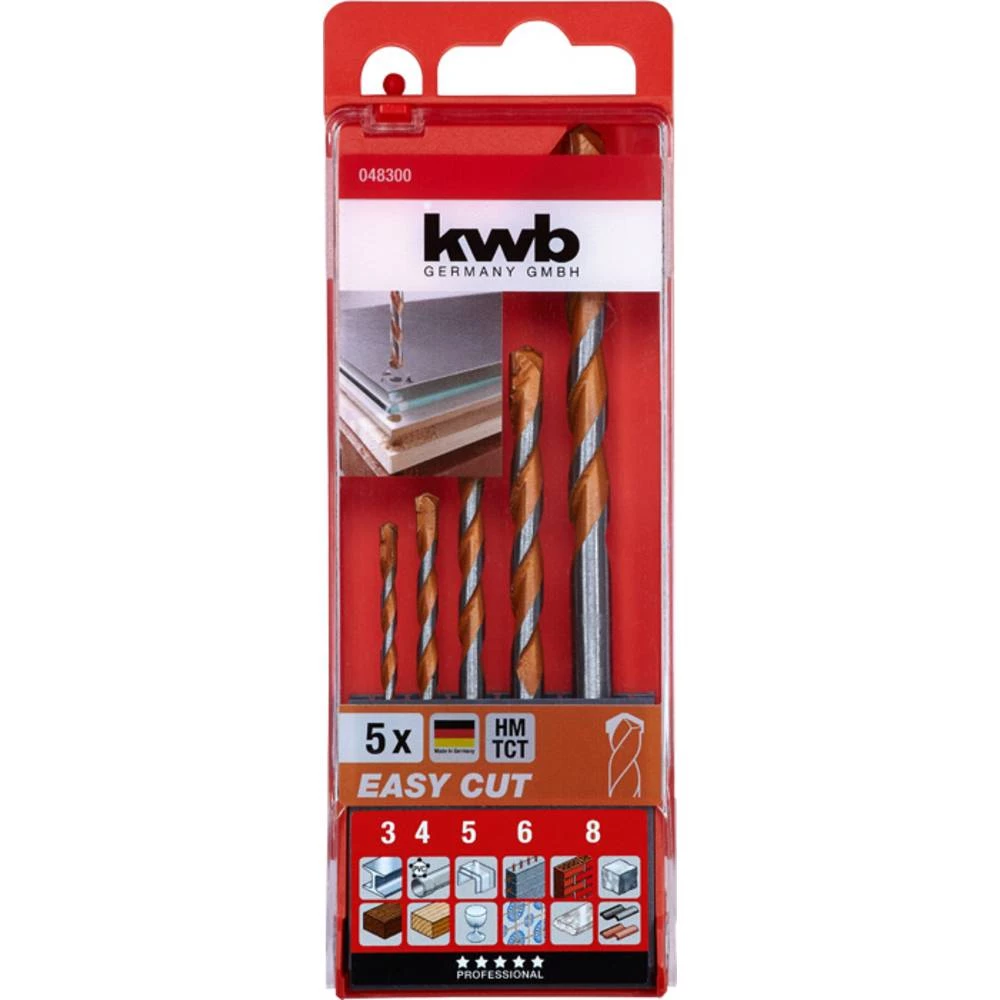 KWB Easy Cut Set višenamjenskih burgija 3-8 mm, 5 kom. slika 2