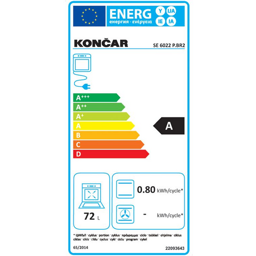 Končar kombinirani štednjak SE 6022 P.BR2 slika 3