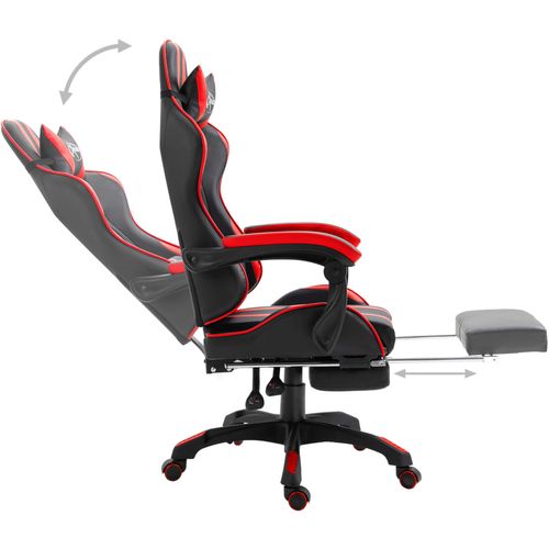 Igraća stolica od umjetne kože s osloncem za noge crvena slika 4