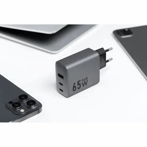 Forcell F-Energy GaN mrežni punjač - 65 W s priključcima: 2x USB C i USB A s PD i QC 4.0 punjenjem slika 6