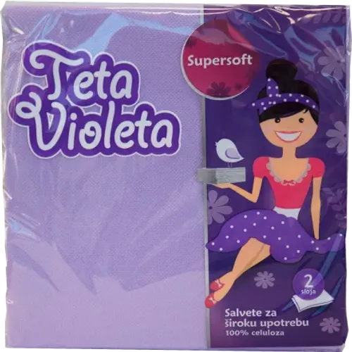 Violeta salvete dvoslojne  25/1 super soft, lila slika 1