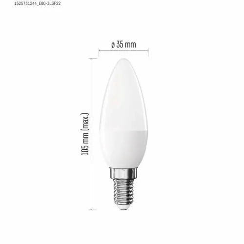 Led sijalica Basic Candle 5,5W(40W) 470lm E14 WW Emos ZL3F22 slika 2