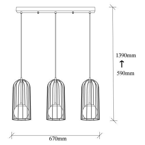 Tweety - 6331 Black Chandelier slika 10