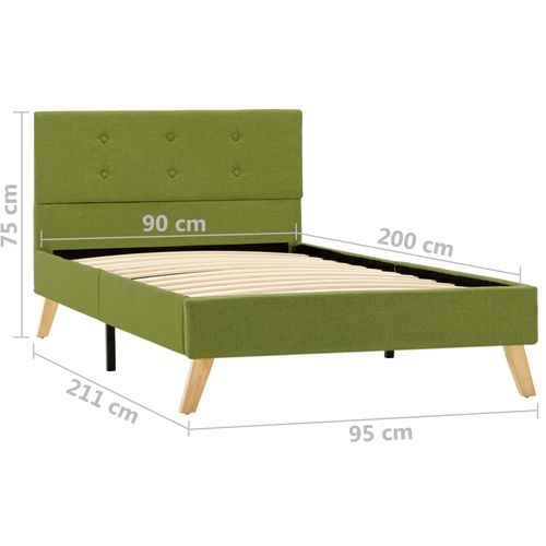 Okvir za krevet od tkanine zeleni 90 x 200 cm slika 7