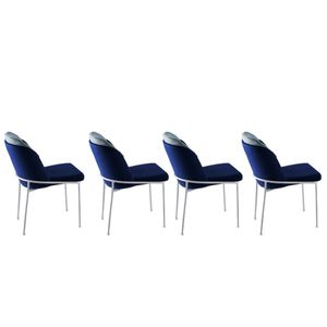 Dore 182 V4 Tamnoplava Bijela Stolica Set (4 Komada)