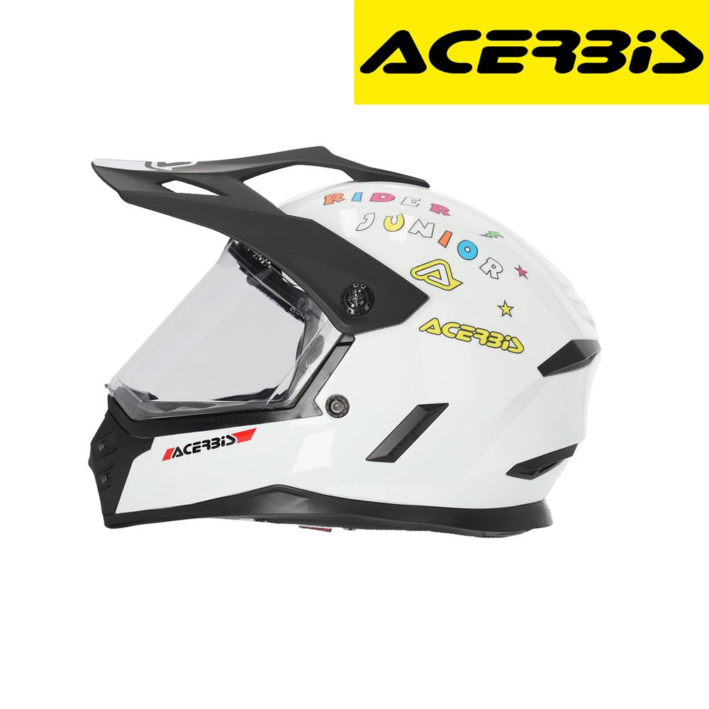 Dječija zatvorena - full face off road kaciga za motor Acerbis Rider Junior - Bijela T58 slika 5