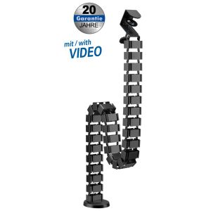 Transmedia Flexible Cable Management with clamp, Black