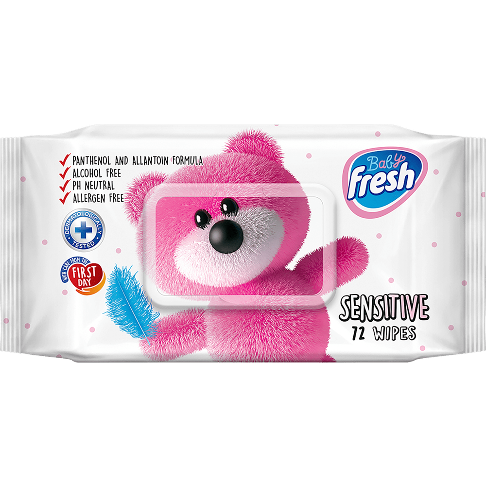 Fresh Baby vlažne maramice za bebe sa poklopcem Premium Sensitive 72kom slika 1