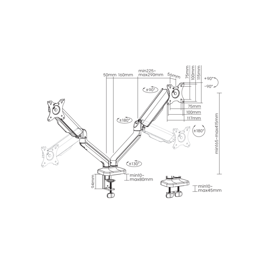 SBOX Stoni stalak LCD-S024-2 (17-32"/2x2-9kg/100x100) slika 3