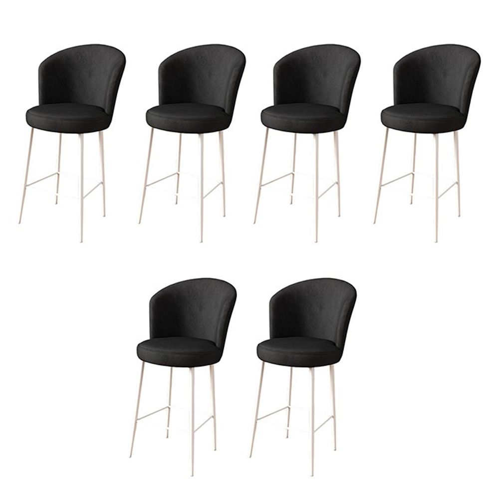 Alte - Crni i Bijeli Bar Stolac Set (6 Komada) slika 1