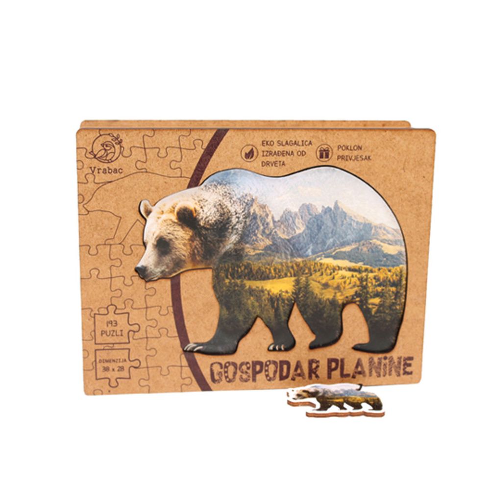 Puzzle Lenigmo, Medvjed gospodar šume, Vrabac slika 1