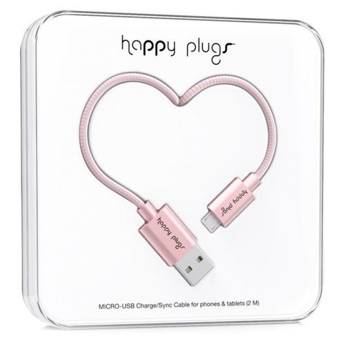 Happy Plugs, Micro Usb kabel 2.0m, Pink Gold slika 1