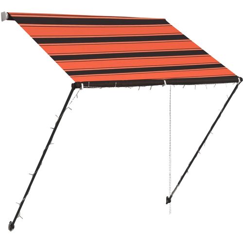 Tenda na uvlačenje s LED svjetlima 150x150 cm narančasto-smeđa slika 11