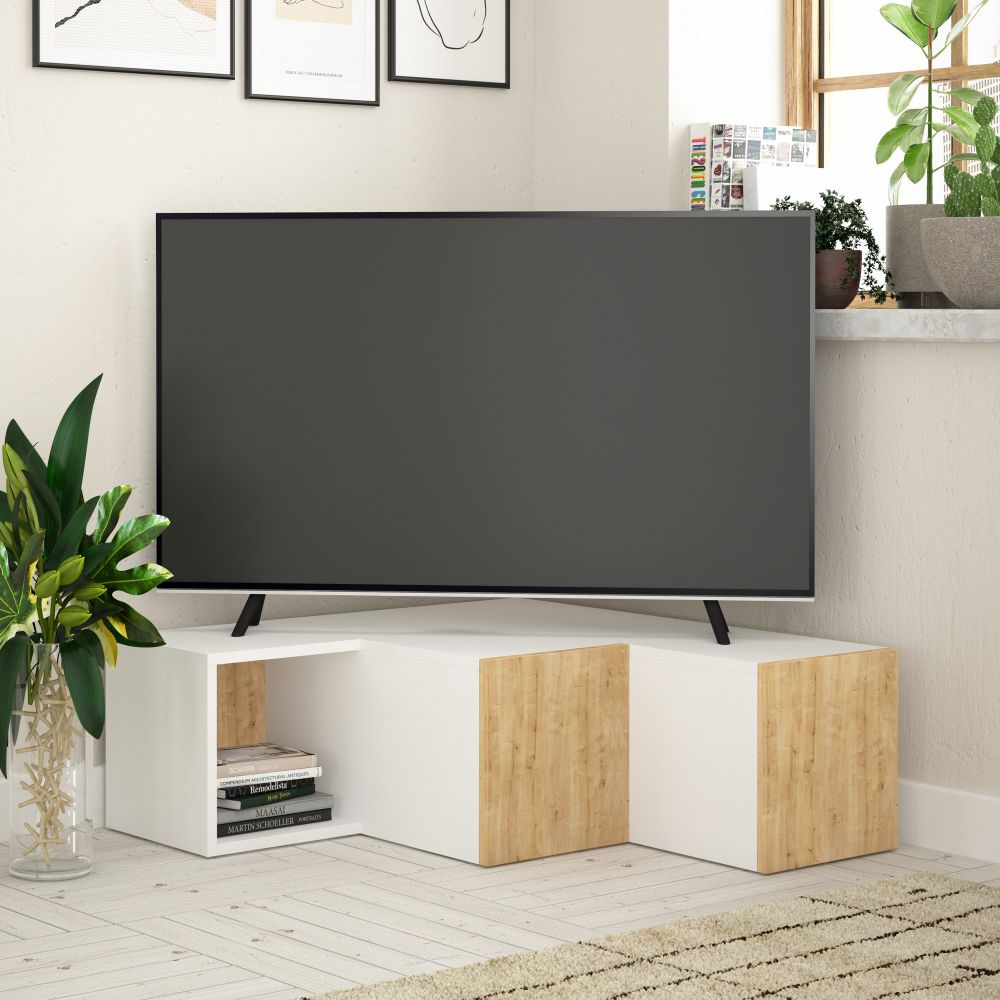 Compact - Bijeli, Hrast Bijeli TV Stalak slika 1