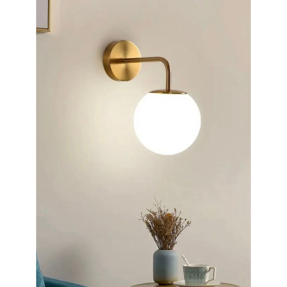 Zidna Lampa BRZ-340066 - Zlatna i Bijela slika 1