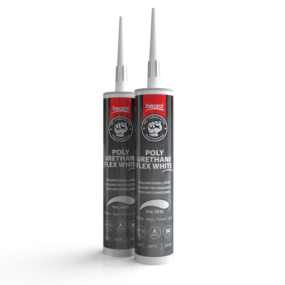 Beorol Polyurethane flex 300ml, lijepak, bijeli slika 2
