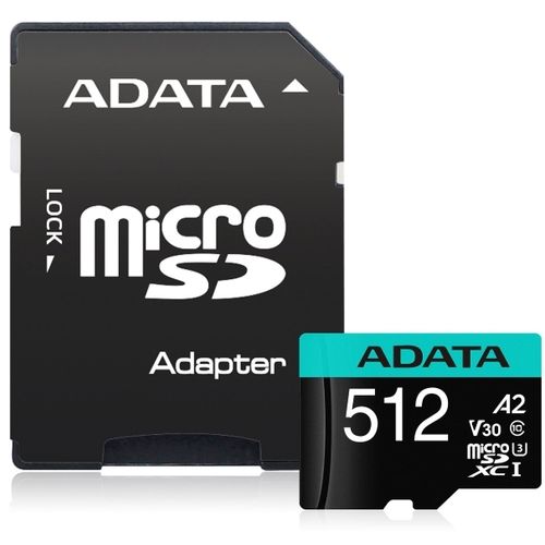A-DATA Memorijska kartica UHS-I U3 MicroSDXC 512GB V30S class 10 + adapter AUSDX512GUI3V30SA2-RA1 slika 1