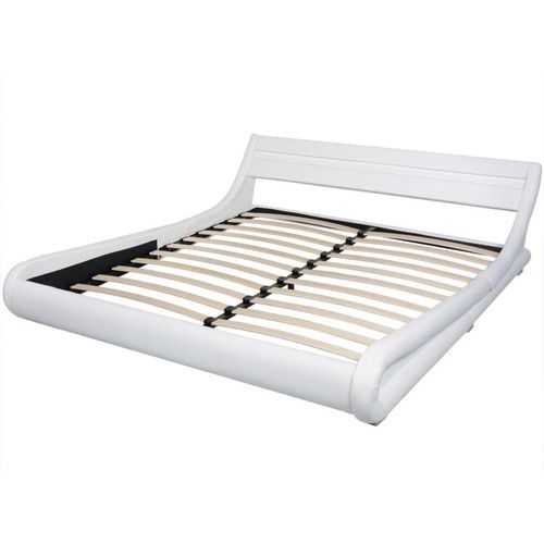 Okvir za krevet od umjetne kože s LED svjetlom bijeli 160 x 200 cm slika 6