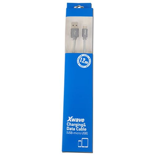 USB kabl /USB 2.0 (tip A -muski) -Micro USB (tip A -muski) /duzina 2m/UPLETEN/tamno sivi slika 1