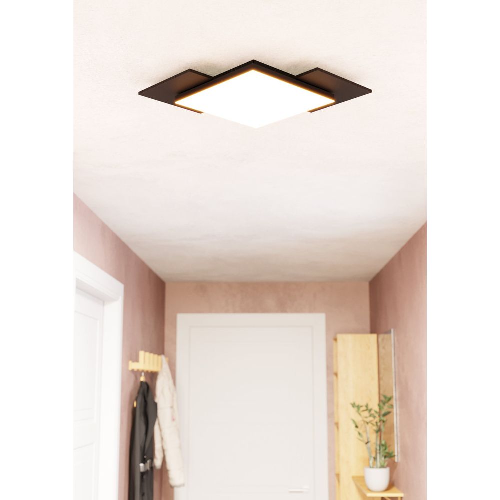 Eglo stropna/zidna LED rasvjeta 'TAMURIA' - 12W, 285x285mm, drvo/crna/bijela slika 3